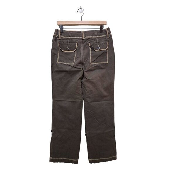 Eddie Bauer Brown Hiking Outdoor Roll Tab Hem Pants Sz 6 - Picture 4 of 10